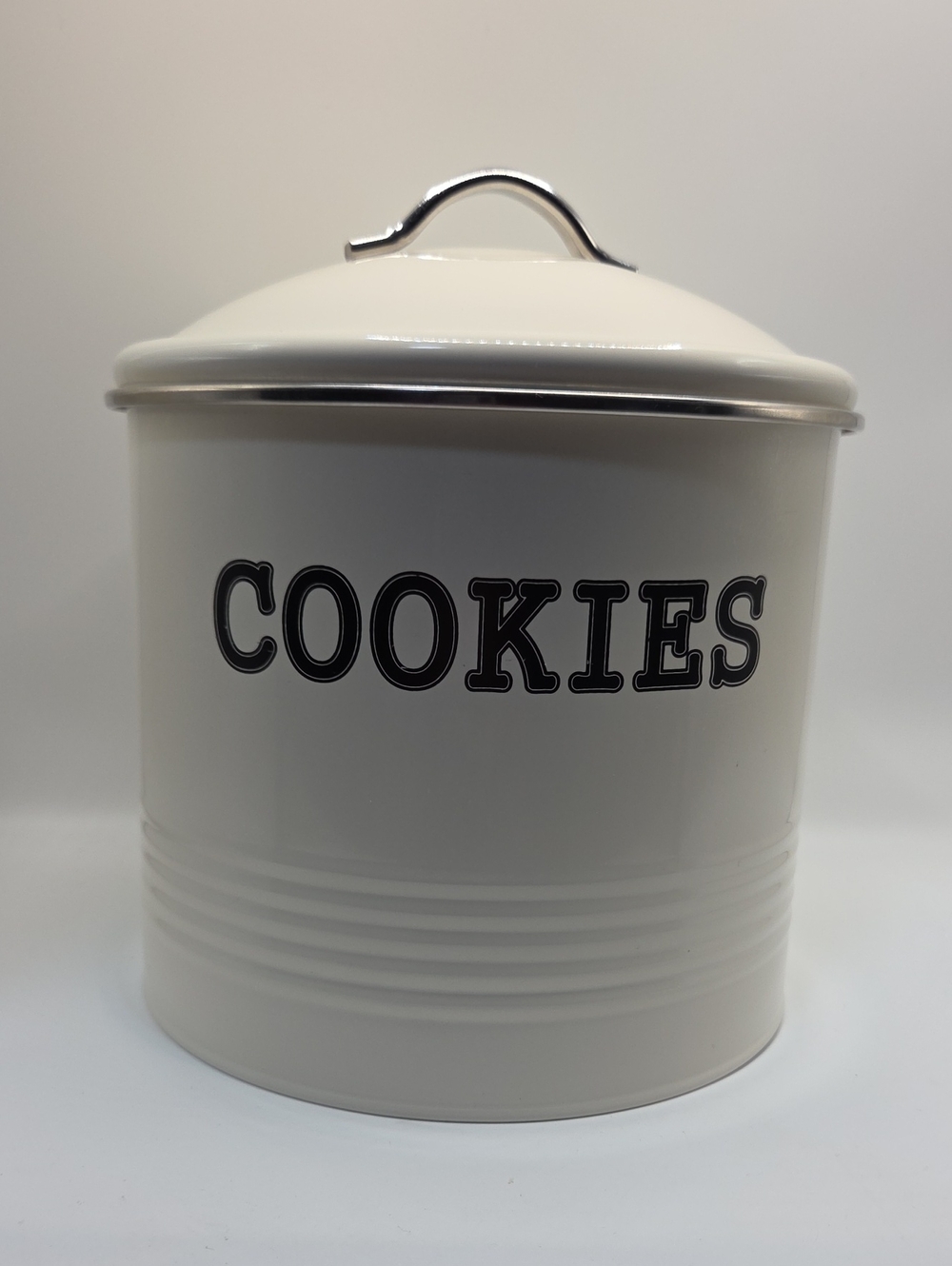 Home Basics Cream Cookie Canister with Black Lettering Air Tight